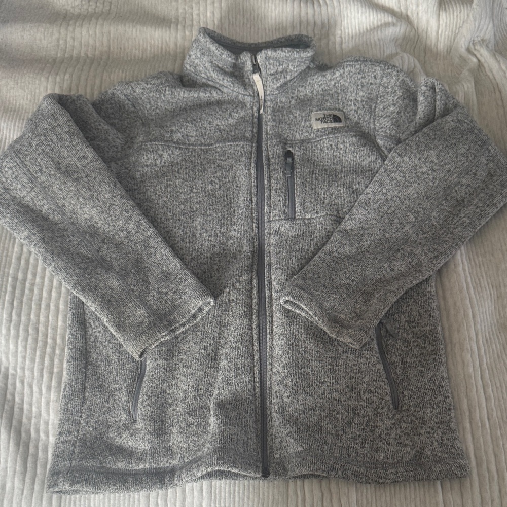 The North Face Heathered Gray Zip-Up Jacket, Youth size Large